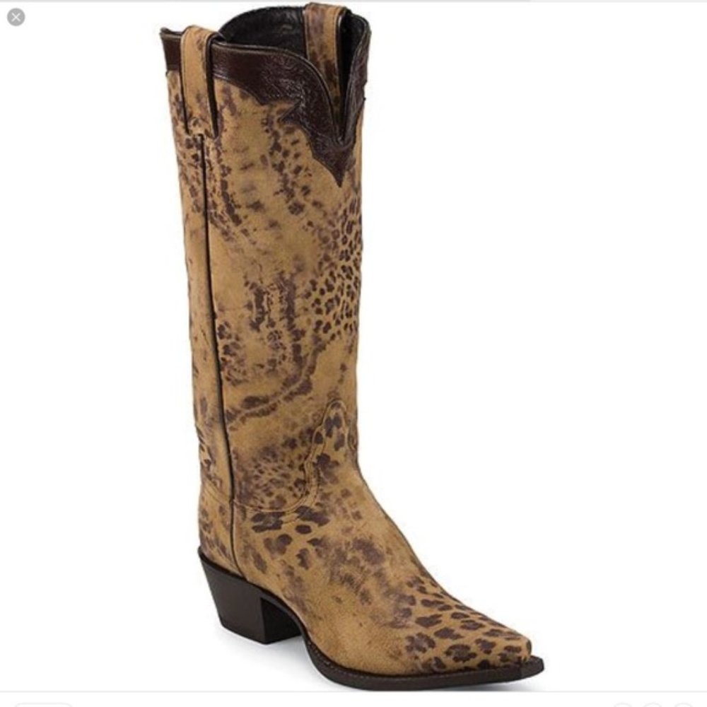 🐾👢Nocona Distressed Leopard Western Leather Boot👢🐾